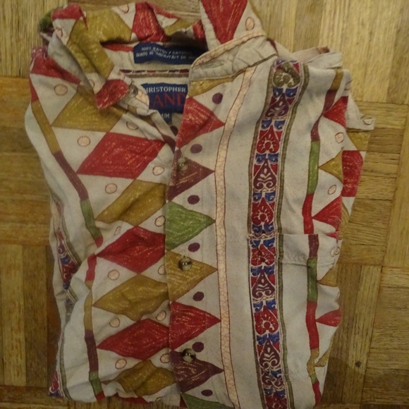 VINTAGE CHRISTOPHER RAND 100% RAYON MENS SHIRT - Picture 2 of 2